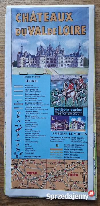 Francja Chateaux du Val de Loire mapa Kraków