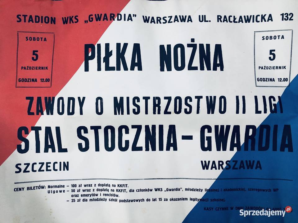 Stał Stocznia Szczecin Gwardia Warszawa Plakat łódzkie Łowicz