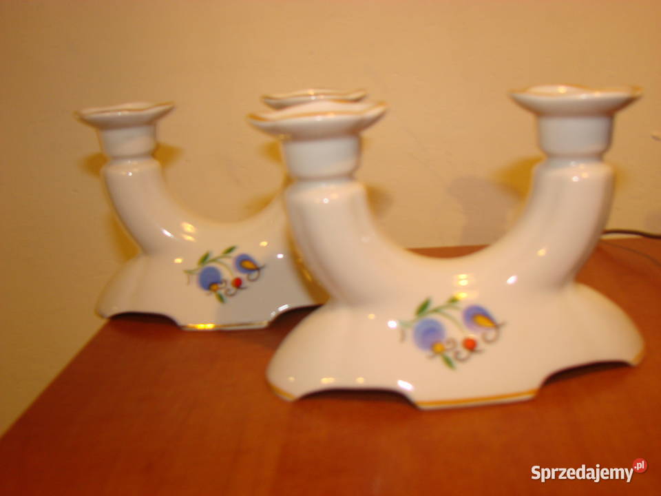 lubiana wzór kaszubski świecznik PRL Pruszcz Gdański sprzedam