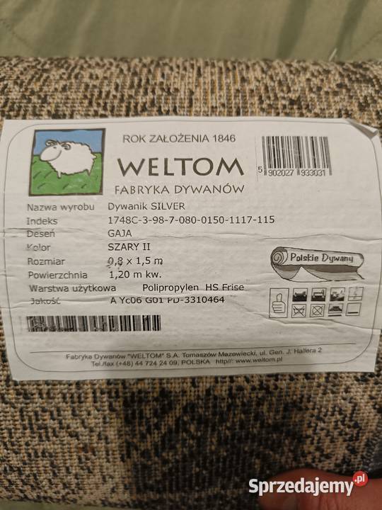 Dywan szary 150 X 80 dywanik korytarz balkon Białystok