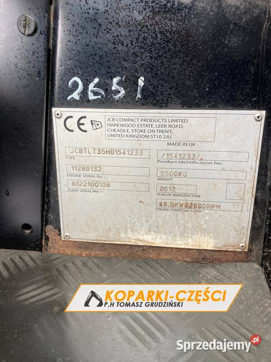 Wózek widłowy Sztaplarka JCB TLT 35D 4X4 Diesel pomorskie Kosakowo