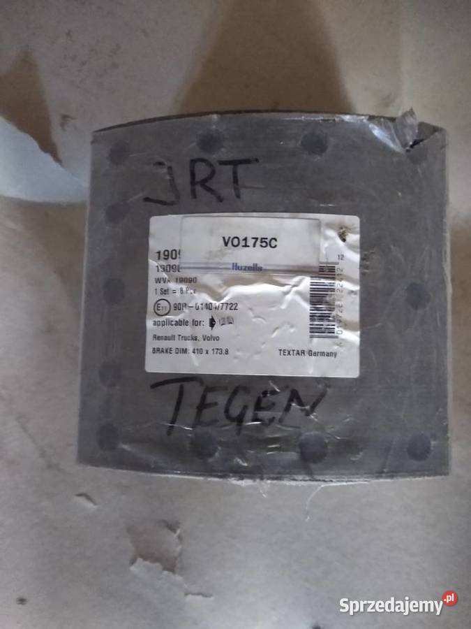 Okładziny szczęk hamulcowych WVA 19090 410x1738 Mogilno