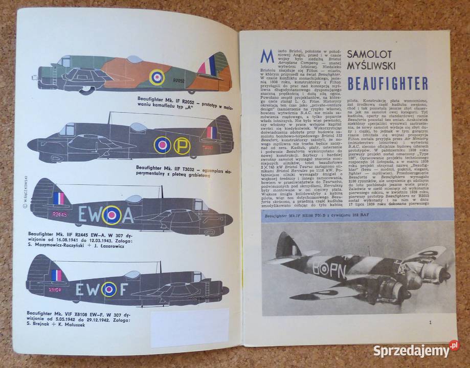 W Samolot myśliwski Beaufighter Warszawa