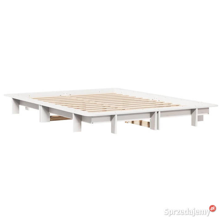 Rama łóżka bez materaca biała lite drewno 157cm mazowieckie Warszawa sprzedam