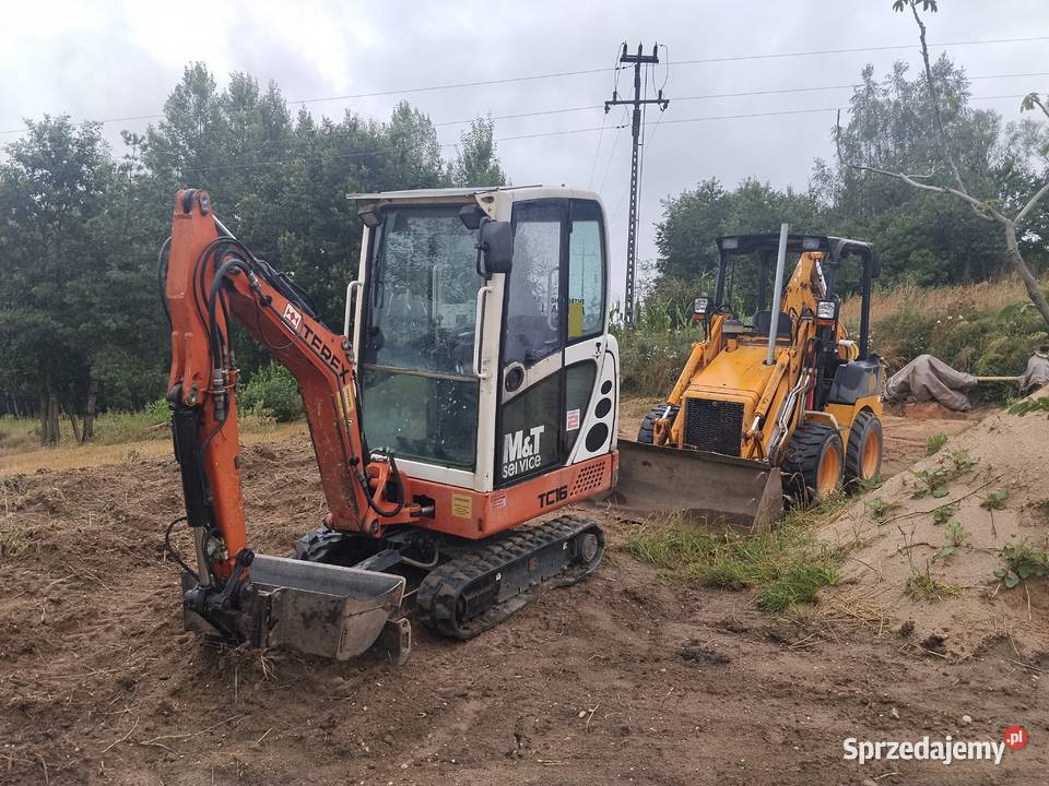 1cx jcb mini koparka ładowarka 4x4 i Tarex Krzeszowice