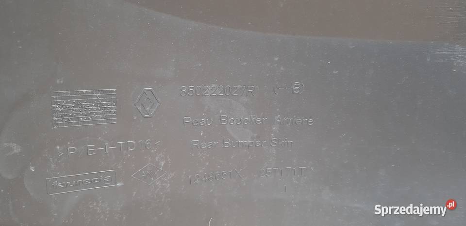 DACIA DUSTER II ZDERZAK TYŁ TYLNY 850222027R Zderzaki Zderzaki Bieleń