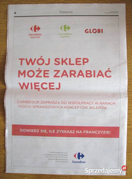 Pomysł na biznes FRANCZYZA Gazeta Wyborcza sprzedam