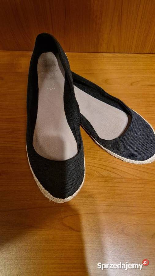 Baleriny czarne ze sznurkiem espadryle 40 mało Moda i Styl Lublin sprzedam