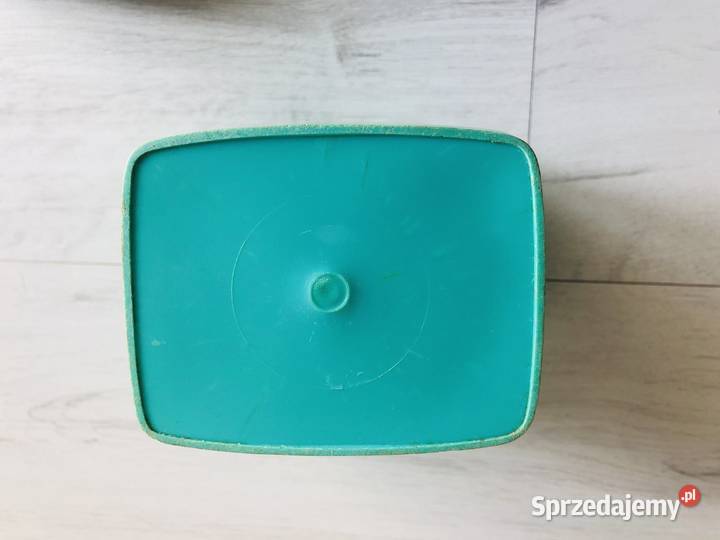 Zielone pudełko z pokrywką PRL plastikowe Akcesoria kuchenne łódzkie sprzedam