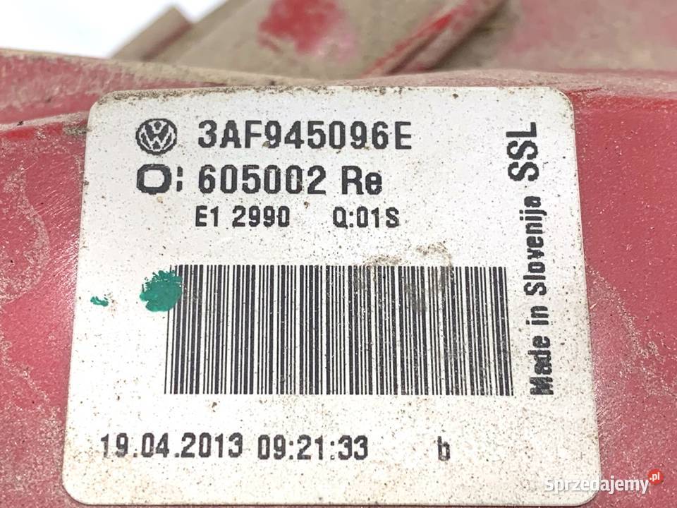 LAMPA PRAWY TYŁ VW PASSAT B7 3AF945096E Kombi podkarpackie