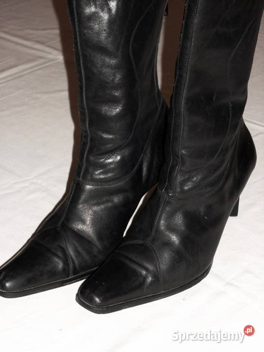 HED skórzane kozaki Zamek z tyłu 40 skóra czarny Nowy Sącz