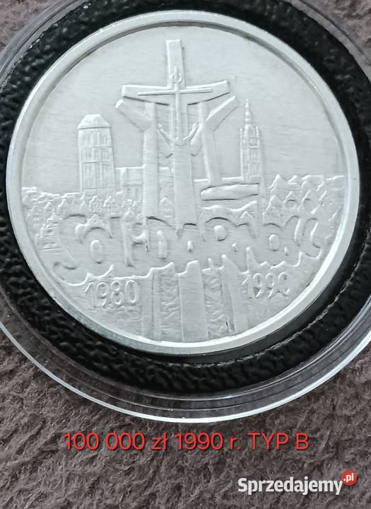 100 000 Solidarność 1990 r TYP B 2 mennicze