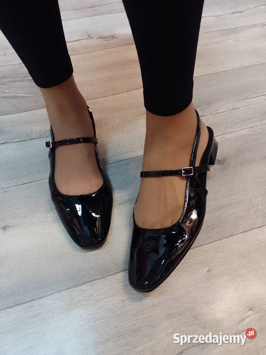 43 Czarne baleriny czółenka wieczorowe z odkrytą Kraków