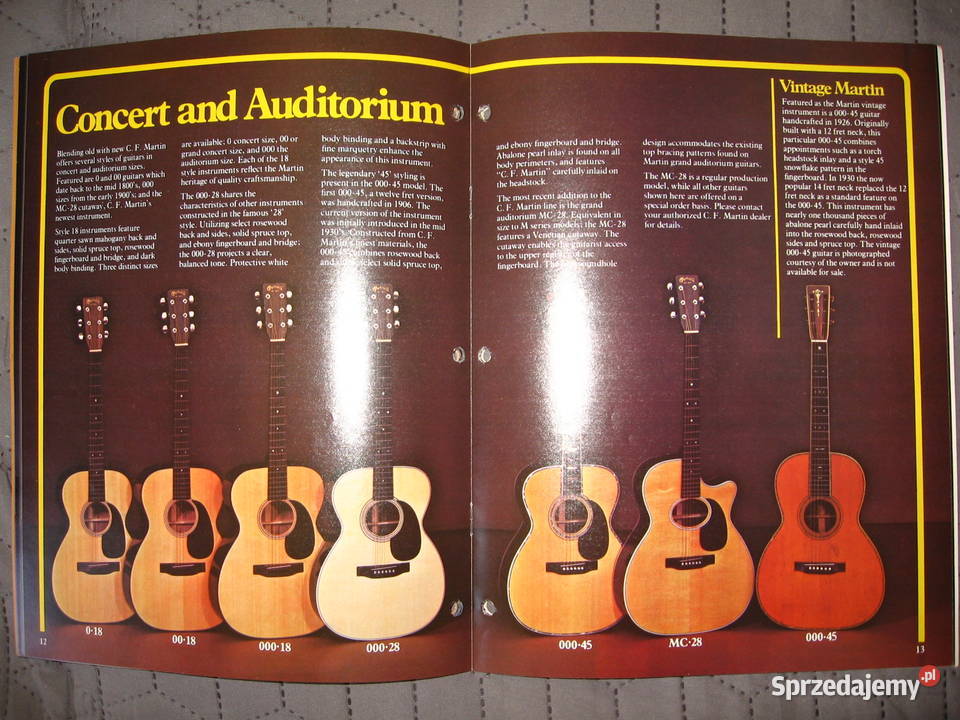 Martin 1981 guitar catalog katalog gitar Kępice