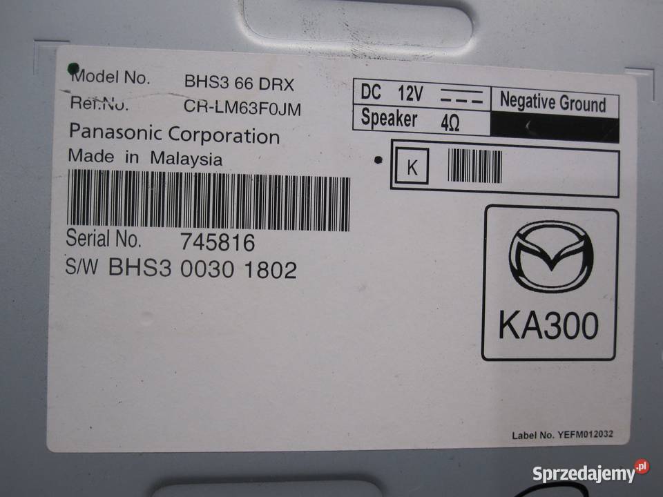 MAZDA 3 III 14r tuner radia BHS366DRX osobowe Kielce