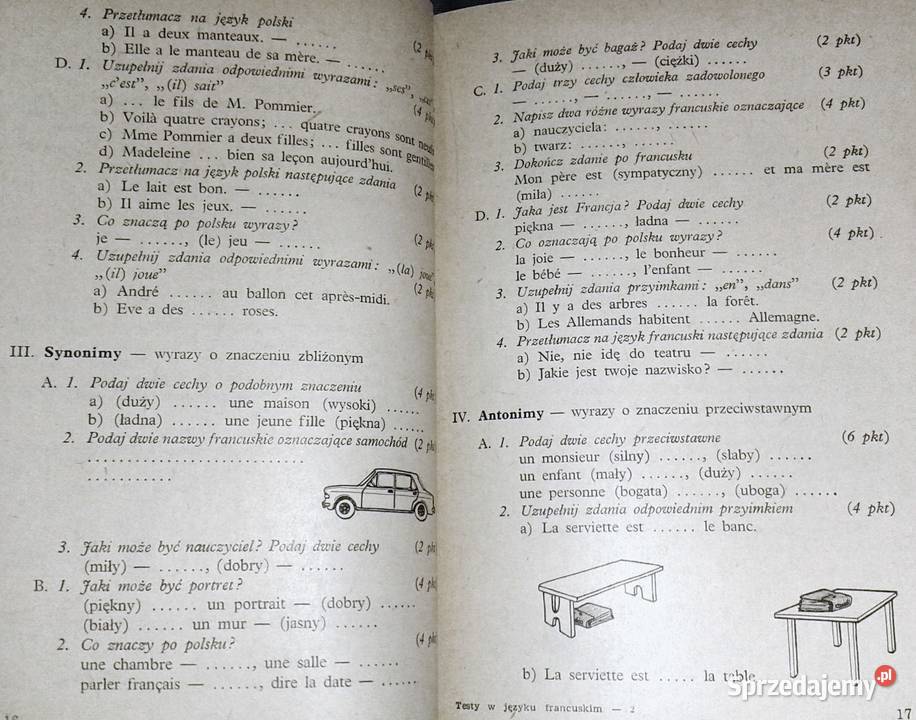Testy w języku francuskim Jan Duliniec Chełm