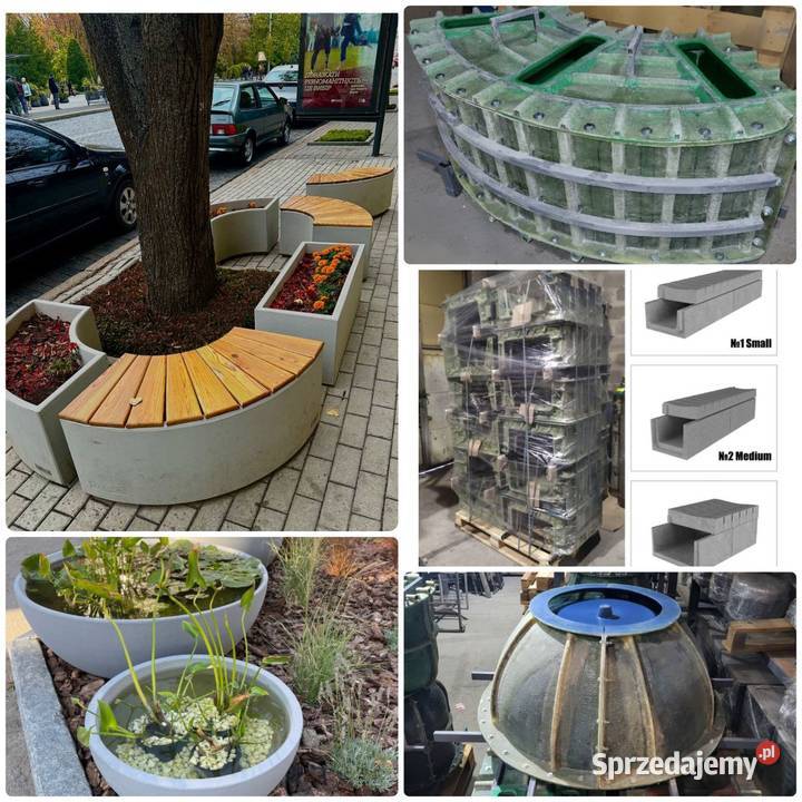 Forma do betonu doniczki na kwiatyfontanny lubelskie