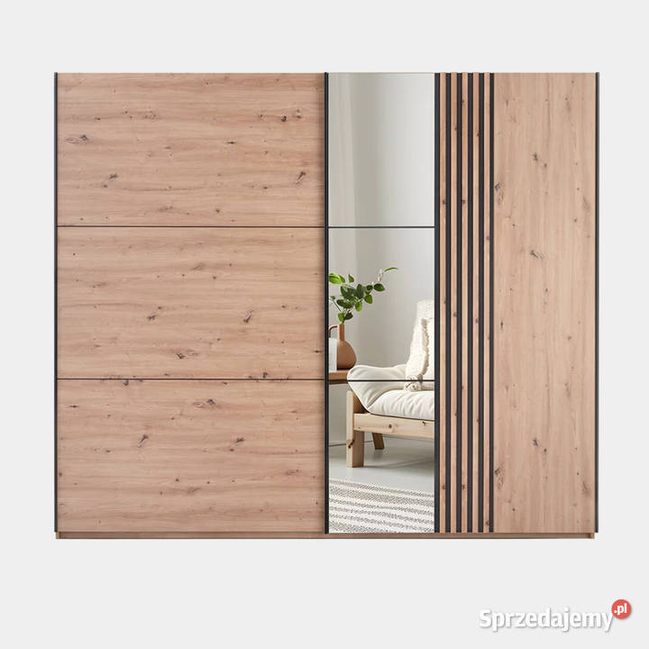 Nowość Szafa Sintra 250x215x65 lustro lamele Wieruszów sprzedam
