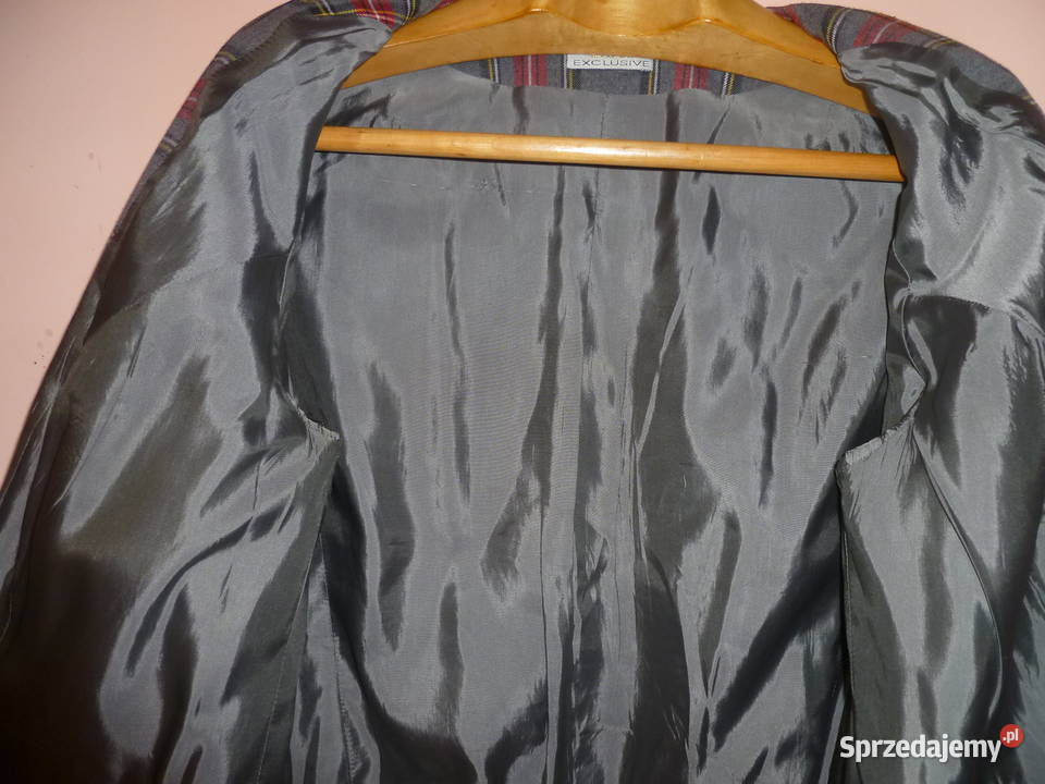 Żakiet popielaty w kratę Kraków