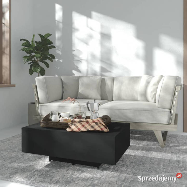 Stolik kawowy czarny 85x55x31 materiał Warszawa