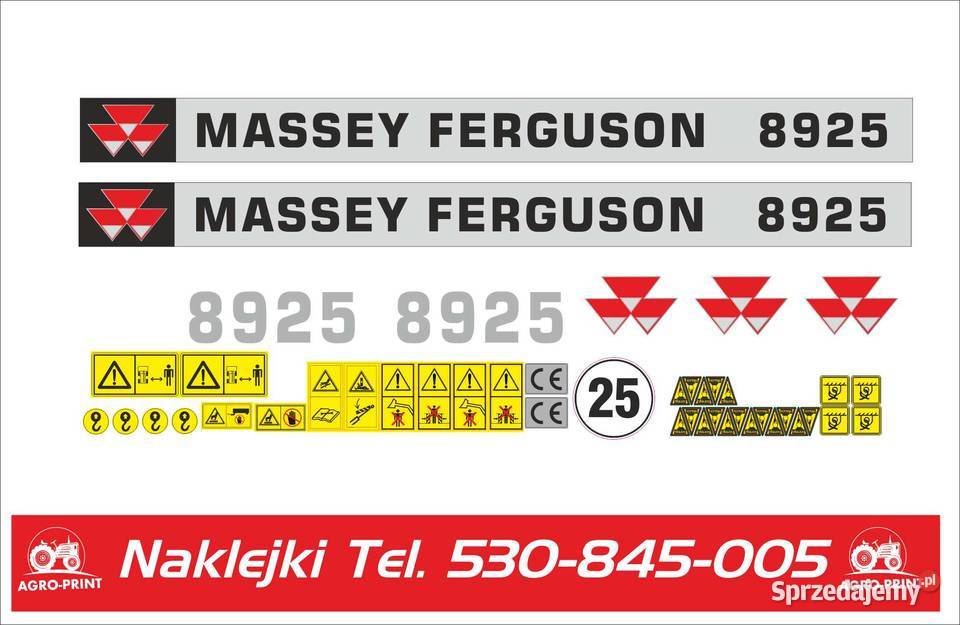 Naklejki ładowarka Massey ferguson 8925 - mocne i odporne
