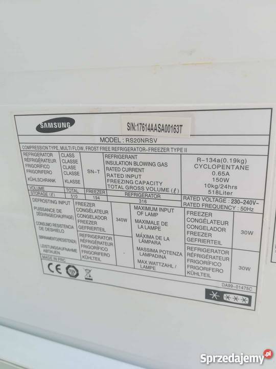 odówka Samsung Side by Side biały połysk stan 173cm mazowieckie Warszawa