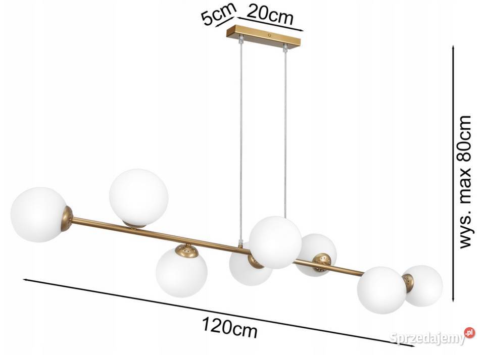 LAMPA WISZĄCA SUFITOWA ŻYRANDOL NOWOCZESNA ZŁOTA Lampy wiszące