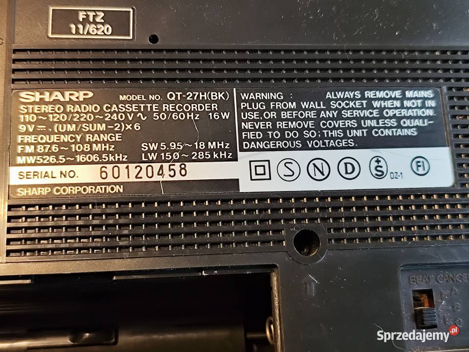 turystyczny radioodtwarzacz Sharp QT27 Radioodtwarzacze Stargard