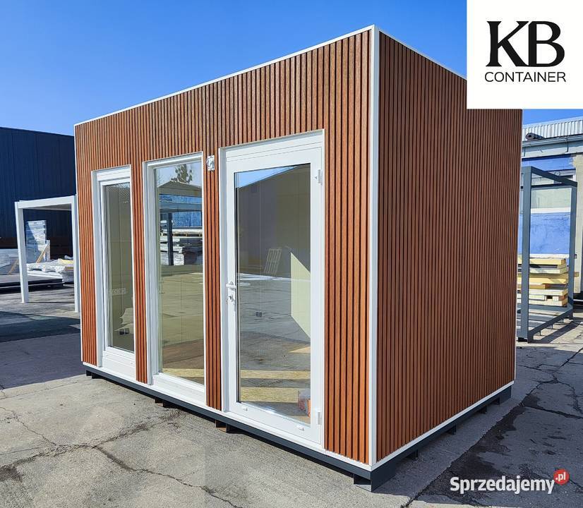 Biały kontener 40 x 25 m z lamelami w złotym Kędzierzyn-Koźle