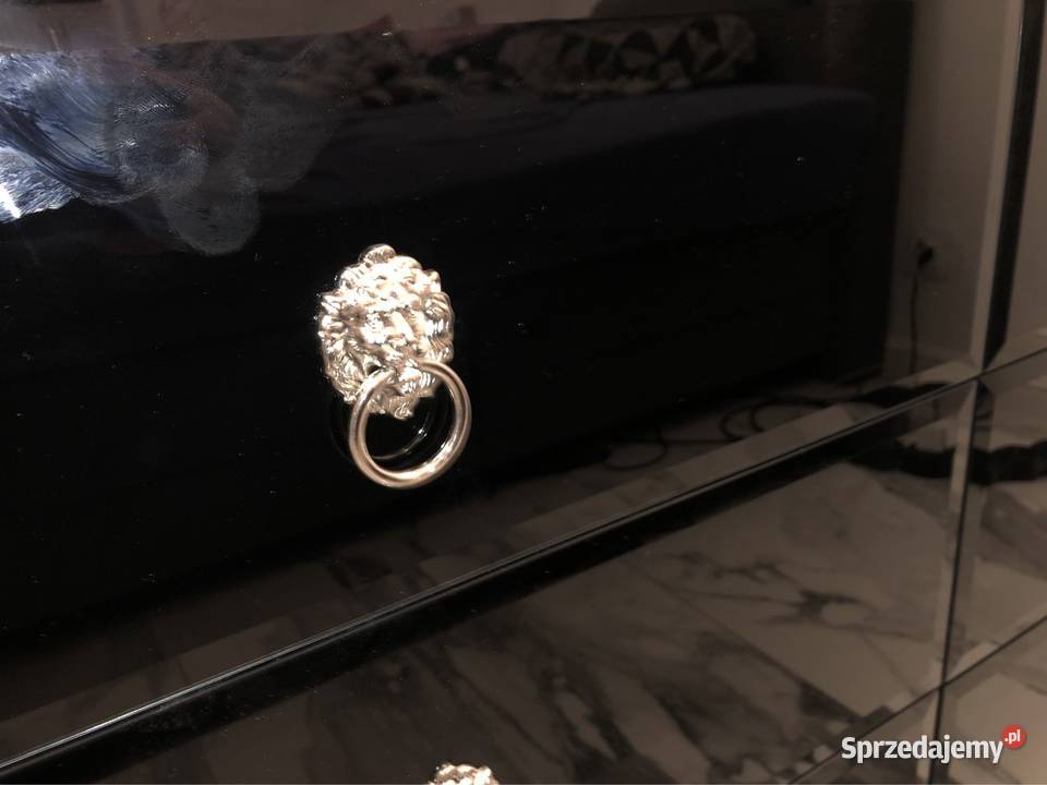 Komoda czarna glamour lustrzana noga Ludwik Kępno sprzedam