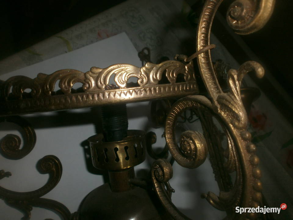 żyrandol mosiężny porcelana Zielona Góra