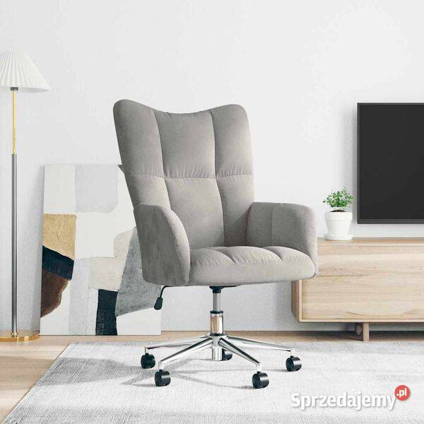 vidaXL Fotel jasnoszary obity aksamitemSKU328161 Warszawa