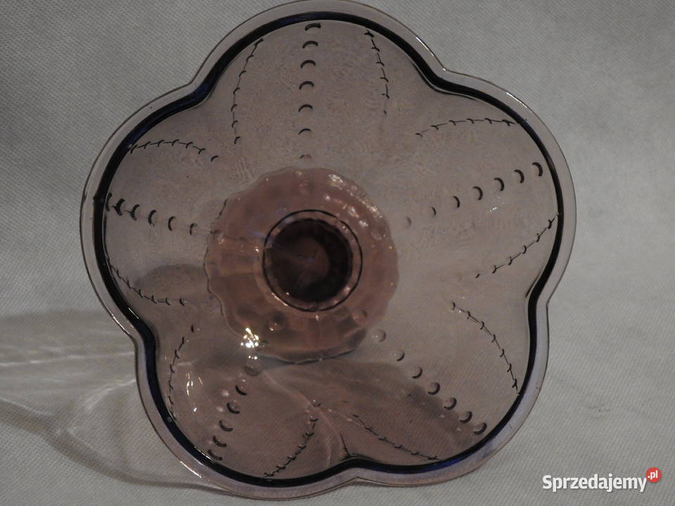 Patera z fioletowego dymnego szkła hand made Porcelana i szkło