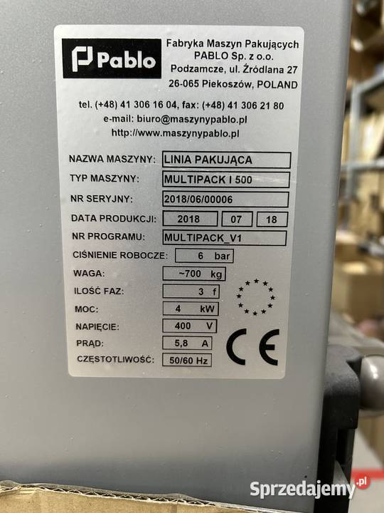 Maszyna do pakowania w rękaw termokurczliwy łódzkie Łódź