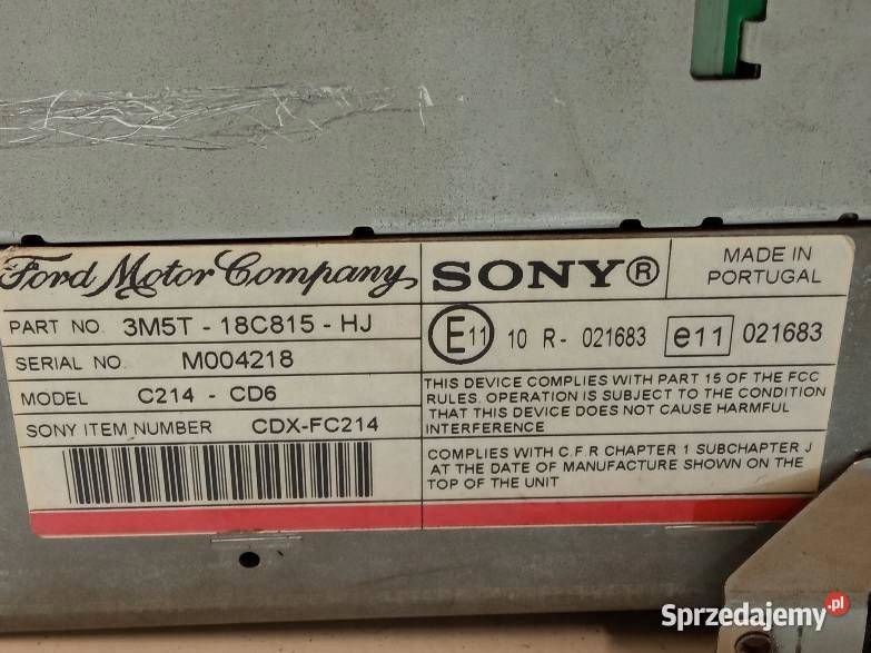 RADIO 3M5F18C821BE Ford C I 20032010 osobowe
