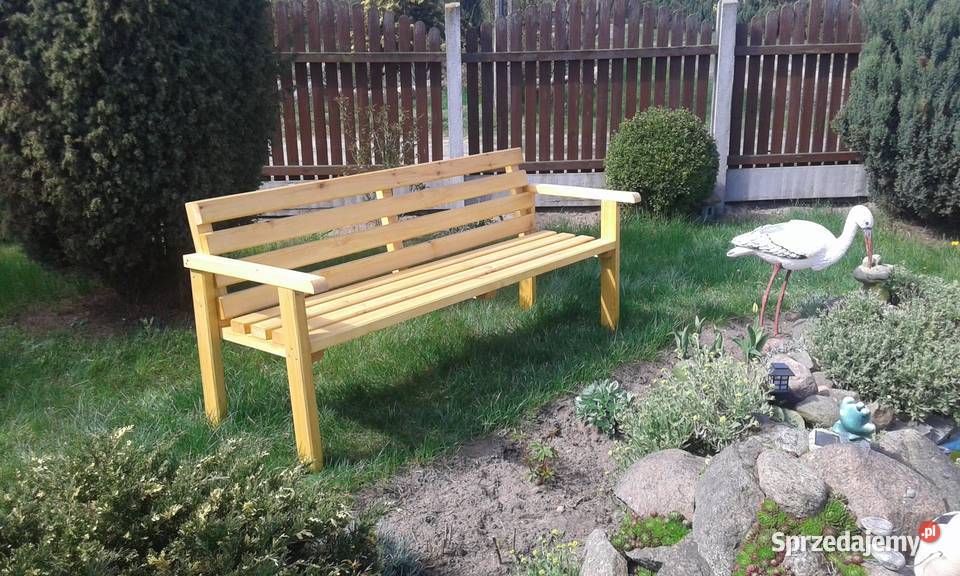 Ławka ogrodowa drewniana 160 Zestawy mebli ogrodowych wielkopolskie Krzyż Wielkopolski