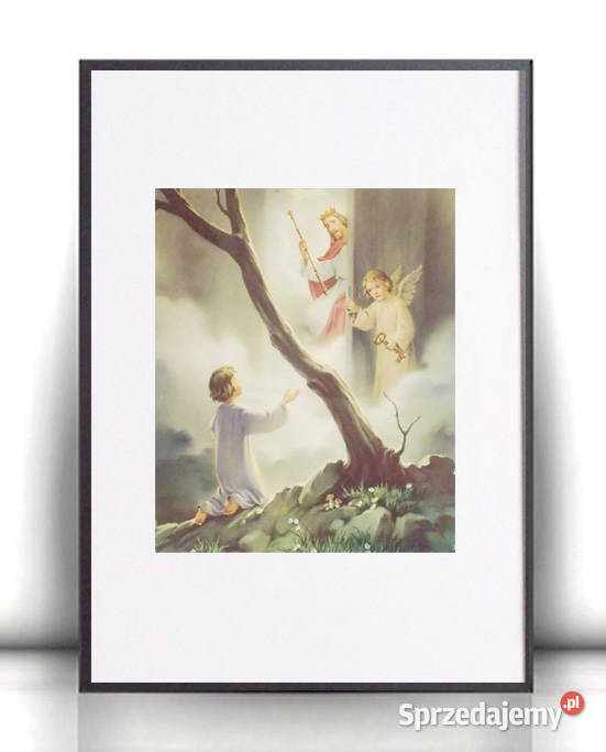 retro obrazek religijny vintage plakat z Obrazki i obrazy Olsztyn sprzedam