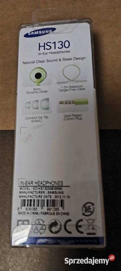 Słuchawki Samsung HS130 z mikrofonem zielone Gliwice