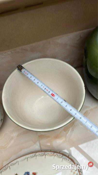 Doniczka osłonka Zielone listki Porcelana i szkło Gdańsk