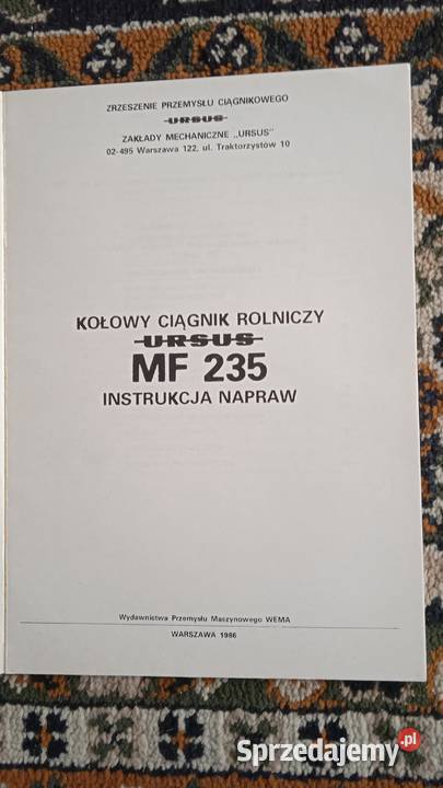 Instrukcja napraw MF 235 Ursus 2812 Lublin