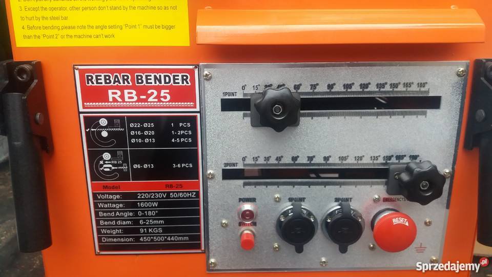Giętarka mechaniczna do zbrojeń budowlanych do Pabianice