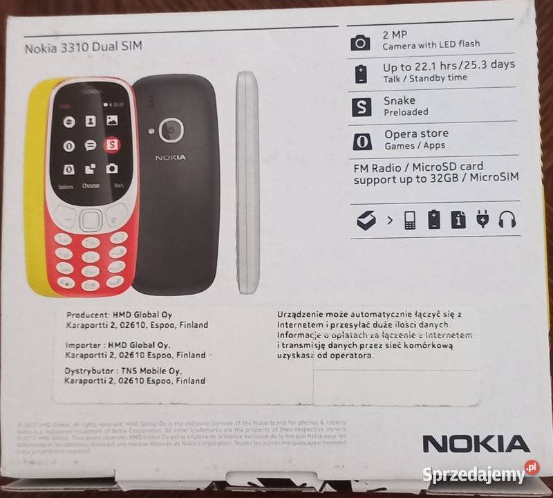 Sprzedam Nokia 3310 DUAL SIM sprzedam