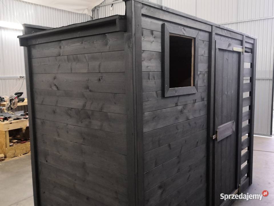 Domek ogrodowy narzędziowy drewutnia stolik