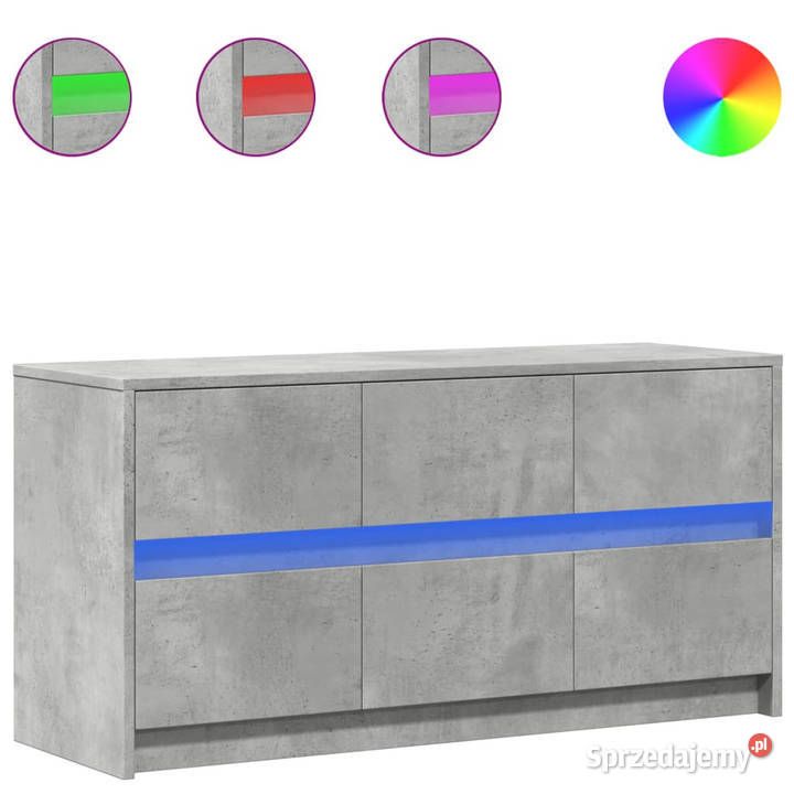 Szafka pod TV z LED szarość betonu 100x34x50 Warszawa