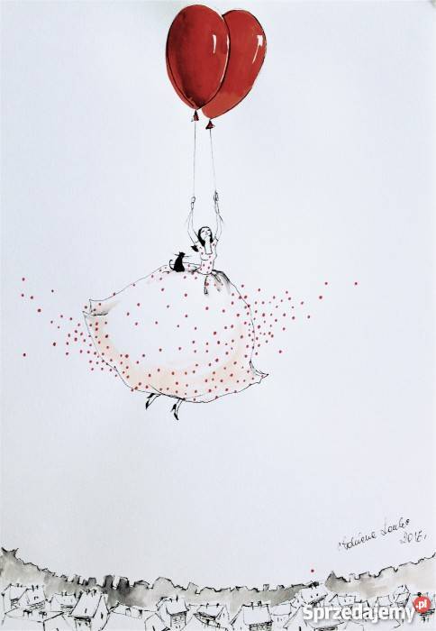 Praca akwarelą i piórkiem Latam sobie artystki śląskie Katowice