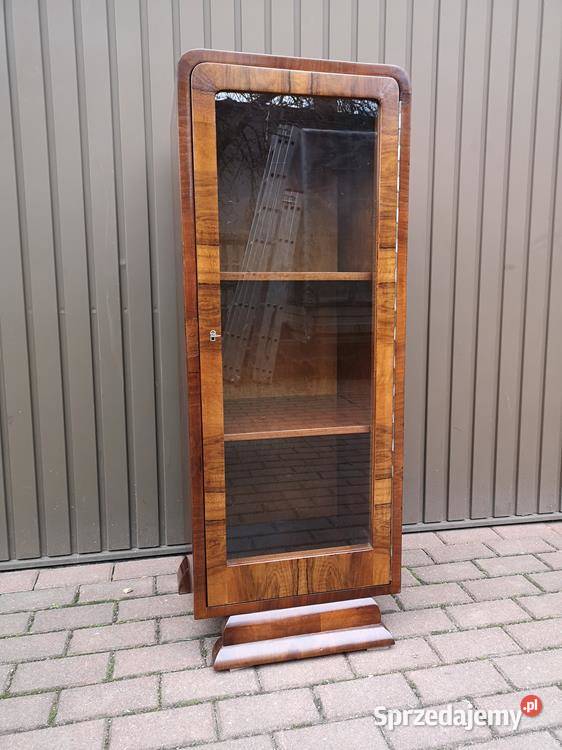 Słupek Witryna ArtDeco Orzech Unikat Stara Antyk Swarzędz