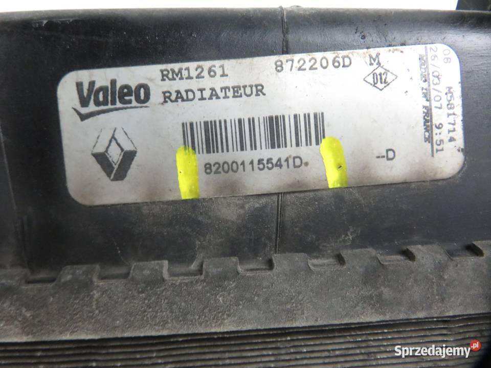 CHŁODNICA WODY RENAULT SCENIC II 16 16V Chłodnie wody małopolskie sprzedam