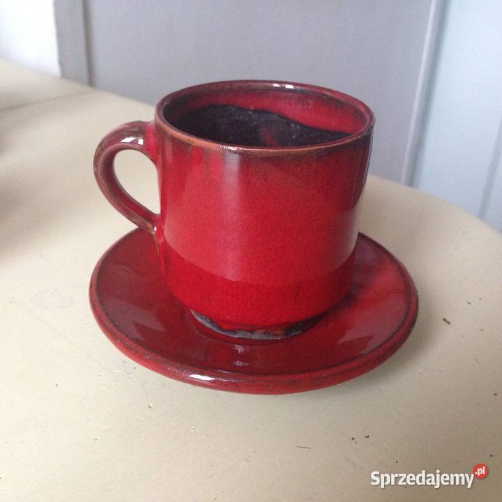 Serwis kawowy pięknie szkliwiony pomorskie Gdańsk