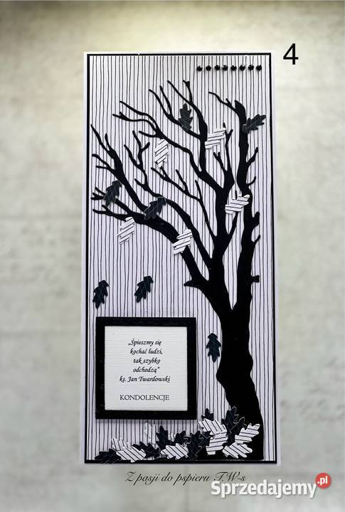 Kartka kondolencyjna ręcznie robiona w kopercie Mielec