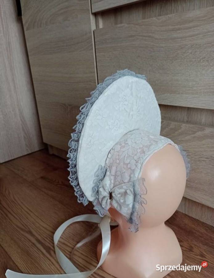 Nowy bonnet otwarty z koronki wiktoriański Sokolniki-Las